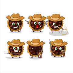 Obraz premium Cool cowboy pecan pie cartoon character with a cute hat