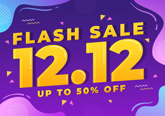 Special 12.12 Shopping Day with Super Sale Discount Poster or Banner Vector Illustration For Marketing Business Promotion Last Month of the Year