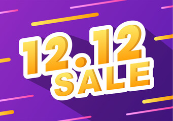 Special 12.12 Shopping Day with Super Sale Discount Poster or Banner Vector Illustration For Marketing Business Promotion Last Month of the Year