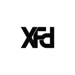 xfd initial letter monogram logo design