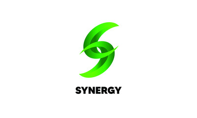 Creative abstract icon snergy concept logo design template