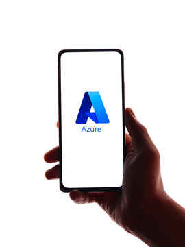 West Bangal, India - November 11, 2021 : Microsoft Azure logo on phone screen stock image.