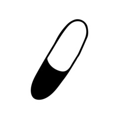 capsule hand drawn doodle. vector, scandinavian, nordic, minimalism, monochrome. icon, sticker, medicine, health.