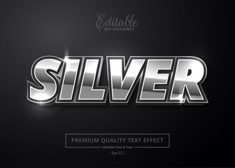 Silver Editable Text Style Effect