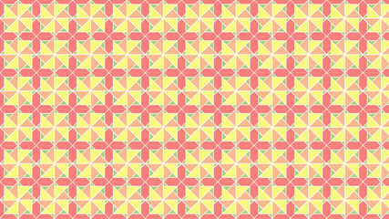 Pink and yellow seamless pattern with flowers, gift wrapping