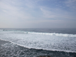 Naklejka na ściany i meble Ocean wave blue white sea wave