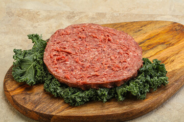 Raw beef burger cutlet for burger