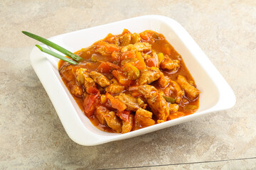 Meat goulash with vegetables