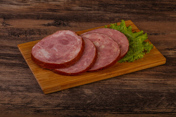 Slices of pork meat ham