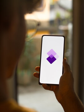 West Bangal, India - November 11, 2021 : Microsoft Finance logo on phone screen stock image.