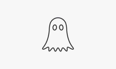 line icon simple ghost isolated on white background.