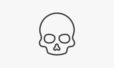 line icon skull isolated on white background.