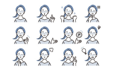 メガネ女性セット