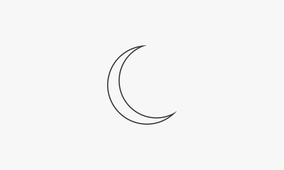 lsimple line icon crescent moon isolated on white background.