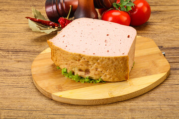 Homemade baked traditional meat loaf