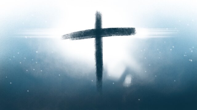 Religious conceptual cross illustration Can be applied to media and design work.
