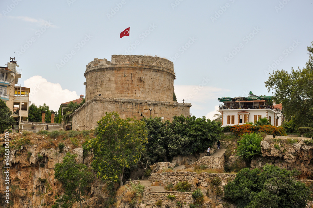 Wall mural castle on the cliffs, antalya, turkey - Wall murals