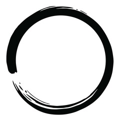 Enso Zen Black Circle Brush Logo Vector Illustration Icon 