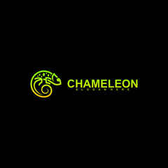 Chameleon logo vector illustration concept with full colors and unique shapes © jon studio