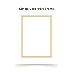 Decorative Ornament Square Frame. Simple Gold Line border for Photo, Certificate Design