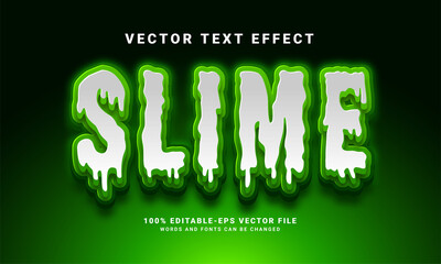 Slime 3D text effect. Editable text style effect with green color theme