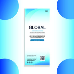 White & Blue Roll UP Banner Design