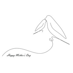 Obraz premium Happy mothers day card with family birds vector illustration