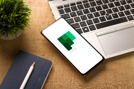 West Bangal, India - November 11, 2021 : Microsoft planner logo on phone screen stock image.