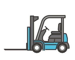 倉庫や工場、トラックやフォークリフトなどのベクターイラスト素材／工場／倉庫／運搬／運送／シンプル／シルエット