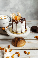 chocolate cake and coffee