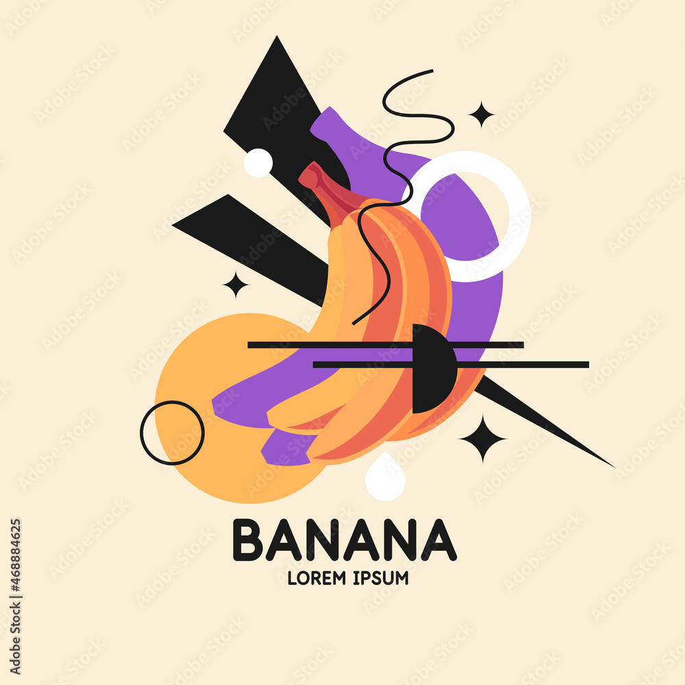 Poster vector graphics in a minimalistic style with geometric elements. template for the design. illustrati