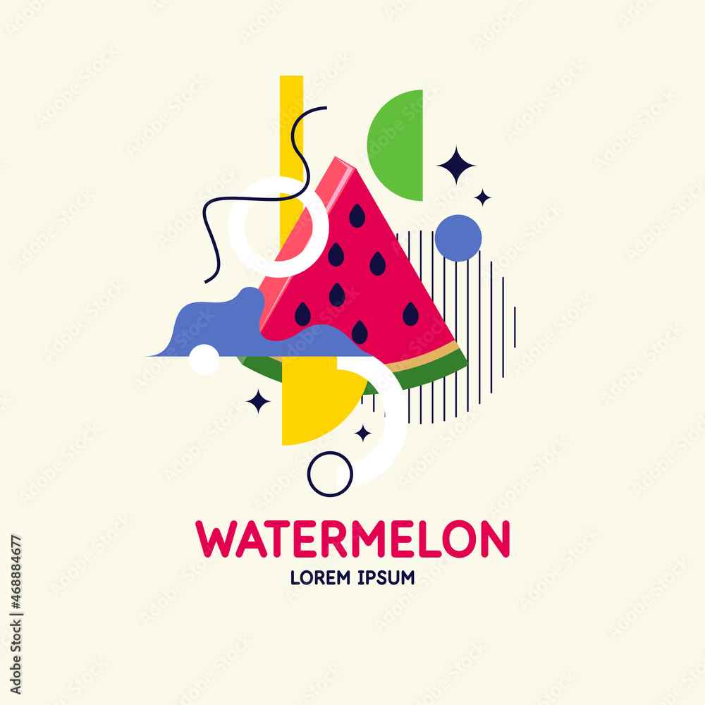 Poster vector graphics in a minimalistic fashionable style with geometric elements.. illustration of a wate