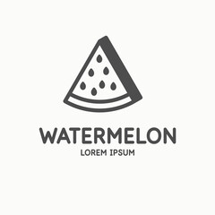 Illustration of a watermelon in a flat style. Isolated image on a light background. Vector icon.