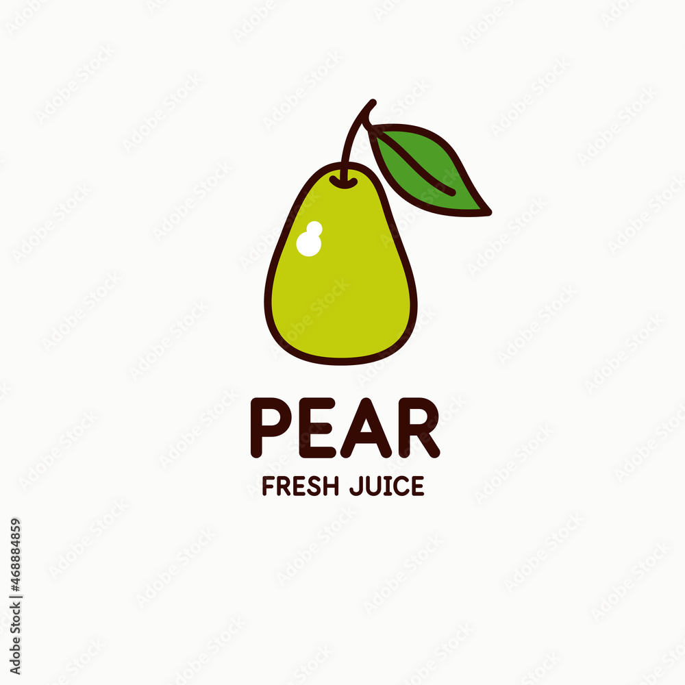 Poster illustration of a pear in a modern style. isolated image on a light background. vector icon.
