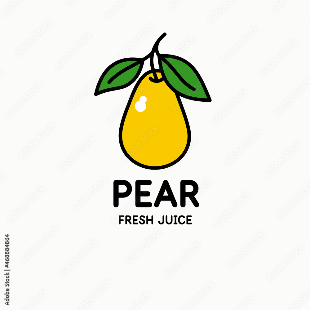 Poster illustration of a pear in a modern style. isolated image on a light background. vector icon.