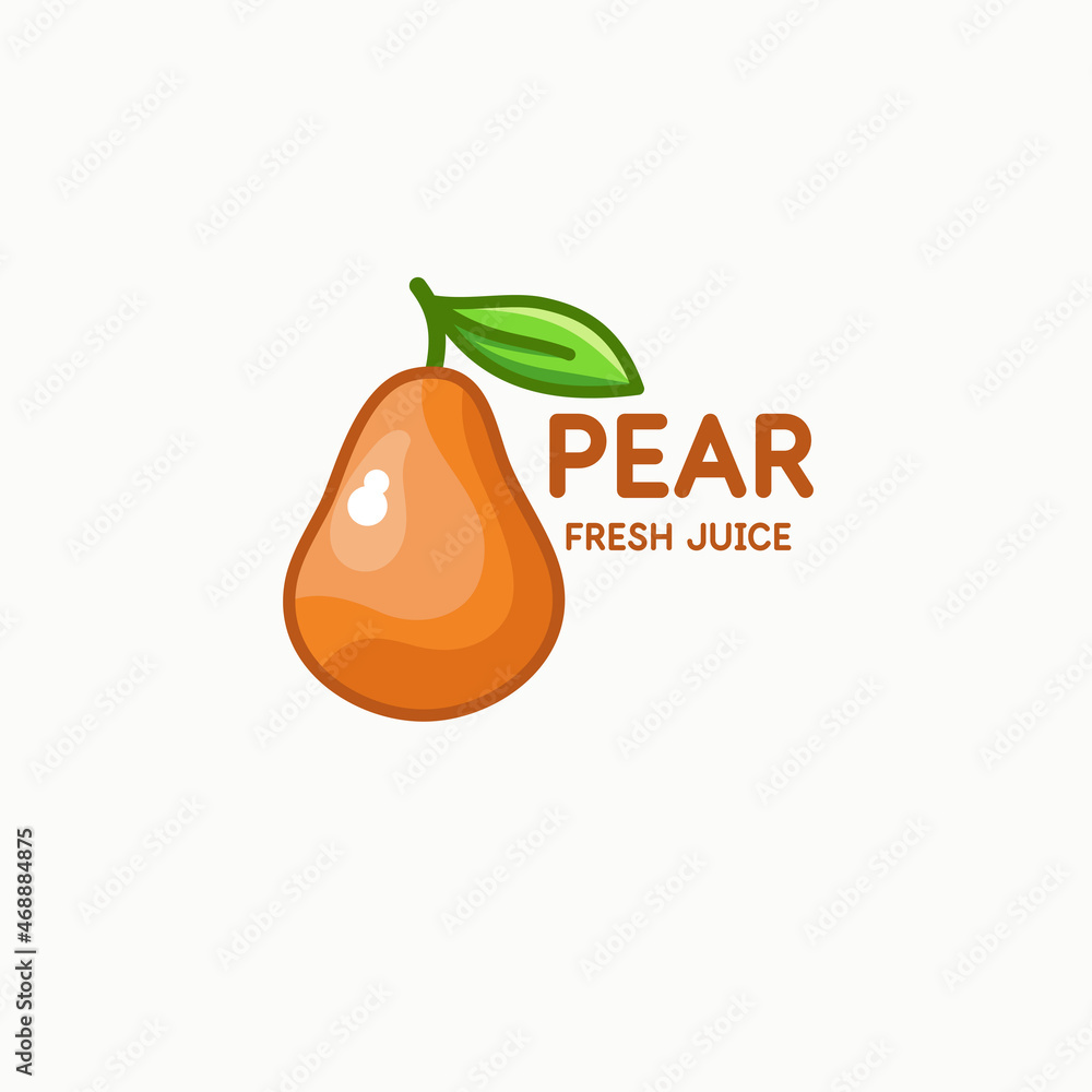 Poster illustration of a pear in a modern style. isolated image on a light background. vector icon.
