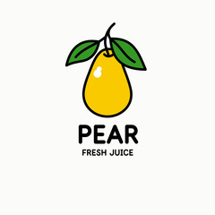 Illustration of a pear in a modern style. Isolated image on a light background. Vector icon.