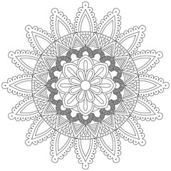 Leaf Flower Petal Coloring Mandala Art Simple Graphic Shape Vector Floral Oriental Outline Vintage Decorative Elements Pattern Illustration Islam Arabic Indian Turkish Mystic Religion Morals Lotus