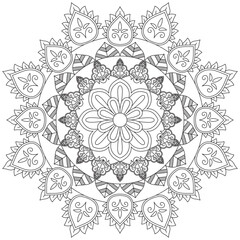 Leaf Flower Petal Coloring Mandala Art Simple Graphic Shape Vector Floral Oriental Outline Vintage Decorative Elements Pattern Illustration Islam Arabic Indian Turkish Mystic Religion Morals Lotus