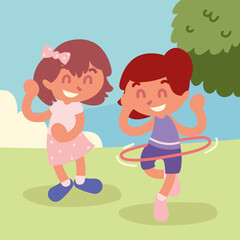little girls playing