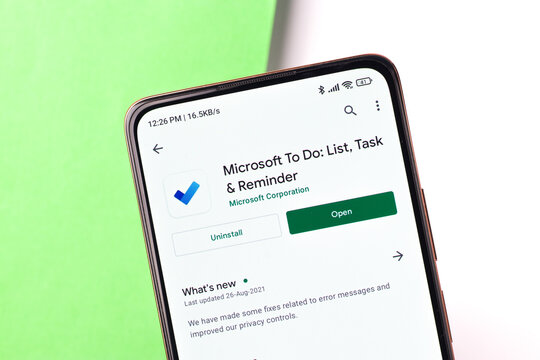 West Bangal, India - November 11, 2021 : Microsoft To Do logo on phone screen stock image.