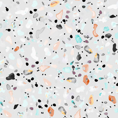 Terrazzo Texture Vector. Flooring Seamless Pattern