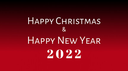 Happy christmas and happy new year 2022 wishes with red color background