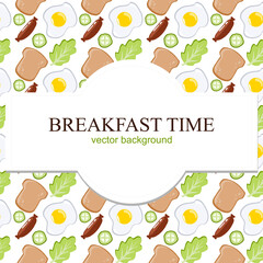 Fototapeta premium vector background with an illustration of breakfast dishes. Vector illustration