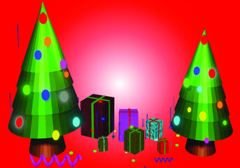 christmas tree with gifts