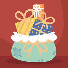 bag with christmas gifts