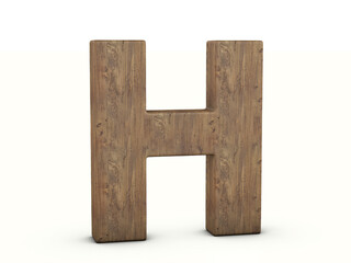 Wood letter H