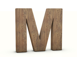 Wood letter M
