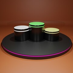 3d podium suitable for cosmetic products