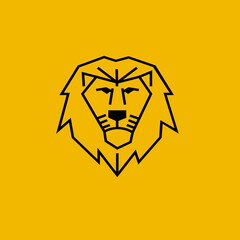 Head Lion Logo Design  With Geometric Lion